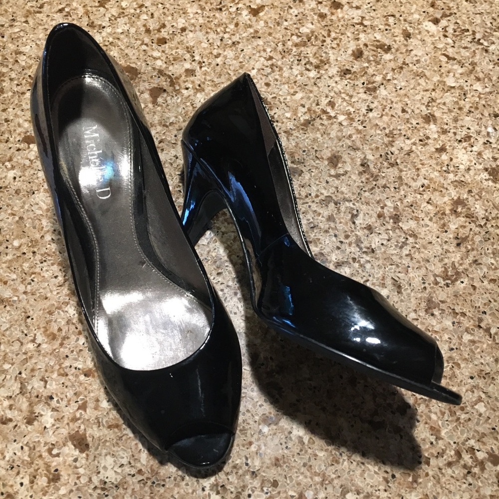 Black Peep Toe Heels